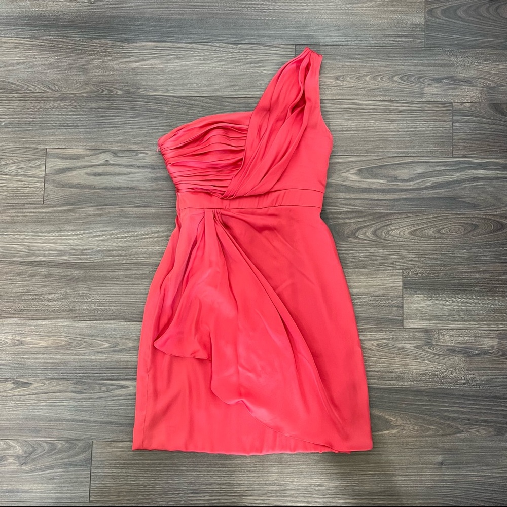 Theia - One Shoulder Silk Cocktail Dress, NWT